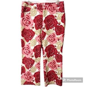 Supply & Demand Floral Pants Roses Pink Summer Size 6